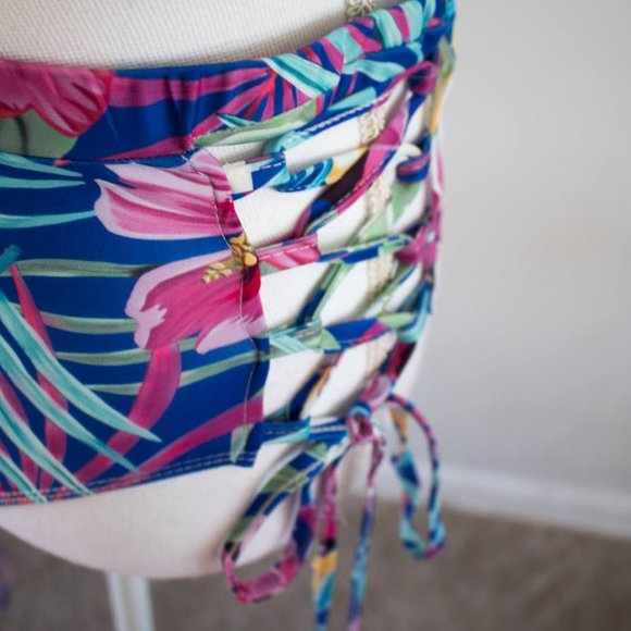 NWOT Tropical 3-Piece Bikini w/Cover-up Kimono- L - Picture 11 of 12